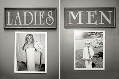 two pictures with the words ladies and men on them