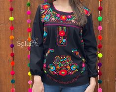 Hey, I found this really awesome Etsy listing at https://www.etsy.com/listing/1000039243/hand-embroidered-floral-blouse-floral Fitted Embroidered Top With Long Sleeves, Fitted Long Sleeve Top With Embroidered Sleeves, Long Sleeve Fitted Embroidered Blouse, Black Long Sleeve Tops For Festivals, Traditional Spring Blouse With Machine Embroidery, Long Sleeve Blouse With Geometric Embroidery, Casual Long Sleeve Blouse With Multicolor Embroidery, Multicolor Long Sleeve Blouse For Festival, Multicolor Long Sleeve Festival Blouse