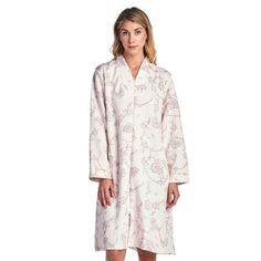 This cozy warm Zip Front Quilted Robe from Casual Nights, Exceptionally lightweight bathrobe made from poly fleece smooth to the touch fabric. Housecoat features; Long sleeves, quilted design, floral print, side seam pockets, front zip closure measures 28" inches makes the shower robe easy to wear. Measures approx. 39" from shoulder to hem. Perfect for spas, shower houses, dorms, pools, gyms, bathrooms, lounging, changing and more. Excellent Gift Idea. Size: XL.  Color: Pink.  Gender: female.  A Robes Women, Quilted Robe, Lounge Fashion, Waltz Dress, Terry Cloth Robe, Lounge Robes, Up House, Women's Robe, Womens Robes