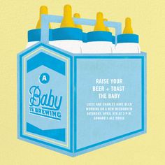 a baby is brewing poster with bottles in it