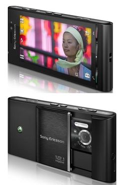 an image of a cell phone with a woman on it's screen and the camera in front