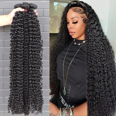 30 32 40 Inch Loose Deep Wave Human Hair Bundles Remy Hair Curly Remy Hair Weave Bundle Raw Virgin Brazilian Curly Hair, Curly Extensions, Loose Deep Wave, Remy Hair Weave, Brazilian Hair Weave, Natural Human Hair, Human Hair Bundles, Deep Curly, Hair Weft