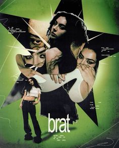 the poster for bratt shows two women with their arms around each other and one man's face