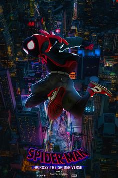 spider - man across the spiderverse poster from disney's upcoming animated film,