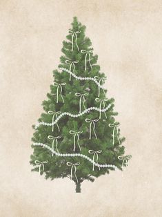 a drawing of a christmas tree with scissors on it