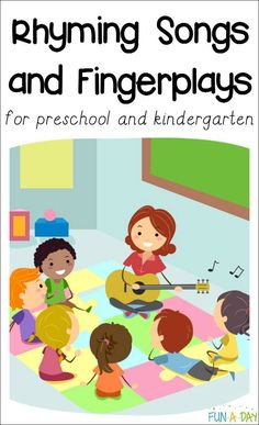 a book cover for rhyming songs and fingerplays for preschool and kindergarten