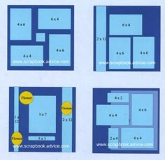 four squares are shown with the same size and color as they appear in this diagram