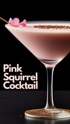 Pink Squirrel Pink Squirrel Drink, Sweet Cocktail, Pink Squirrel, Pink Bar, Colorful Drinks, Mixed Drinks Alcohol, Themed Drinks, Drinks Alcohol, Mixed Drinks Recipes