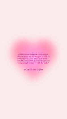 a pink heart with a bible verse on it