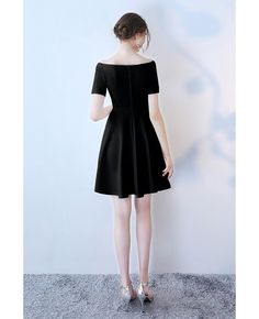 Shop Black V-neck Short Homecoming Dress with Short Sleeves online. All instock with free shipping. Pro since 2009. Fit And Flare V-neck Dress With Back Zipper, Fit And Flare V-neck Mini Dress For Formal Occasions, Black Fitted A-line V-neck Dress, V-neck Cocktail Dress With Back Zipper, Formal Mini Length V-neck Dress, Formal Knee-length Mini Dress With Back Zipper, V-neck Evening Dress With Back Zipper, Formal Mini V-neck Dress, V-neck Dress With Back Zipper For Evening