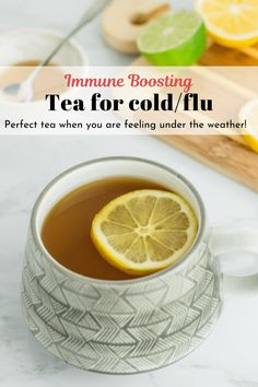 Immune boosting tea against cold/flu - cold fighting tea made with immune boosting ingredients(anti-inflammatory and antioxidant) like ginger, cinnamon, turmeric, lemon, and honey. This tea will help you recover from cold/flu in no time! Works every time! #immuneboostingtea #teaforcold #coldfightingtea #tea | www.myeclecticbites.com Wellness Tea, Homemade Tea, Itchy Throat, Under The Weather, Cough Remedies, Cold Remedies, Runny Nose