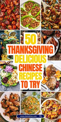 the cover of 50 thanksgiving delicious chinese recipes to try