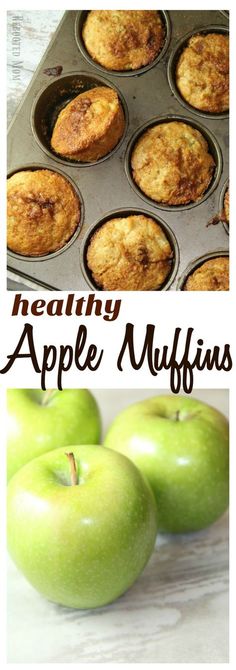 healthy apple muffins in a muffin tin