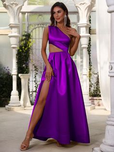 Purple Sleeveless Gown For Prom Season, Spring Sleeveless Evening Dress With Sweep Train, Purple Sleeveless Maxi Dress For Prom, Purple Sleeveless Maxi Dress For Prom Season, Spring Sleeveless Gown With Sweep Train, Purple Sleeveless Evening Dress For Prom, Satin Sleeveless Dress With Sweep Train, Sleeveless Purple Cocktail Evening Dress, Purple Sleeveless Satin Gown