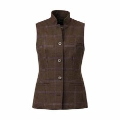 Laksen Pippa Tweed Fife Vest is very practical and fashionable ladies tweed multipurpose waistcoat made from the finest Scottish Pure wool tweed with its distinguished Nehru collar that makes is it a truly timeless must have for the Autumn ahead. The Laksen Pippa Fife Vest is a very lightweight comfortable women's gilet that can be used as part of a layering system for warmth and functionality without restricting movement. The front is fastened with 5 self coloured buttons and there is an interior ticket pocket with button closure. There are also three functional front pockets with a soft contrasting lining which is highly breathable and comfortable when active. The Laksen Pippa women's Tweed is hardwearing and yet soft to handle, with its unique colour palette inspired by the Scottish Hig Scottish Tweed, Tweed Waistcoat, Tweed Vest, Farm Clothes, Womens Tweed, Country Boots, Wellington Boot, Sailing Outfit, Coat Outfits