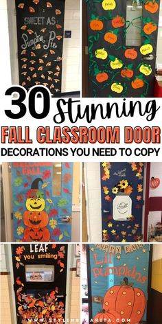 classroom door decorations with the words 30 stunning fall classroom door decorations you need to copy