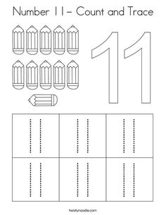 the number 1 count and trace worksheet for numbers 1 - 10, including one