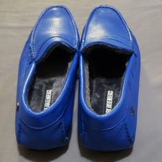 Brand New Never Worn Dirk Bikkembergs Leather Moccasins Sheep Fur Lining . Blue Leather Flat Moccasins, Blue Leather Loafers With Cushioned Footbed, Blue Leather Low-top Moccasins, Blue Low-top Moccasins With Rubber Sole, Blue Leather Moccasins With Round Toe, Blue Loafers With Leather Footbed, Blue Slip-on Moccasins With Textured Sole, Casual Blue Flat Moccasins, Blue Casual Loafers With Cushioned Footbed