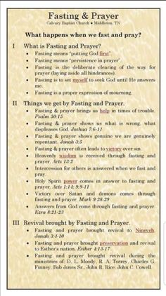 the prayer for fasting and prayer