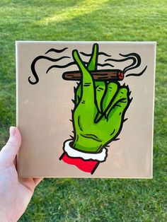 Grinch Christmas Painting Ideas, Christmas Paintings On Canvas Easy Diy Grinch, Painting Idea Small Canvas, Good Canvas Painting Ideas, Trippy Christmas Drawings, Picture Painting Ideas Easy, Fun Simple Drawing Ideas, Painting Ideas On Canvas Thanksgiving, Shrek Paintings Canvas Easy