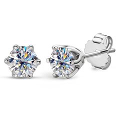 Earrings Information 
  


Metal: 
925 Sterling Silver 


Sku: 
EMO-016


Rhodium: 
Yes 


Nickle Free: 
Yes 


Gem Type: 
Moissanite


Stone Color: 
Clear White


Stone Cut: 
Round Cut


Stone Size: 
5.0mm*2pcs



Total Stone Weight:

1CT


Stone Setting: 
Prong Setting


Average Clarity: 
FL-IF 


Average Color: 
D-E 









LOOKS THE SAME AS DIAMOND (WITH NAKED EYES)
While diamonds are graded on the 4 C’s scale (Cut, Clarity, Color, Carat), AINUOSHI Moissanite® are not diamond, and are grad Claw Earrings, Round Diamond Earrings, Expensive Diamond, Buying Diamonds, Clear White, Round Moissanite, Moissanite Diamonds, Diamond Earrings Studs, Sterling Earrings