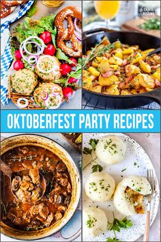 oktoberfest party recipes collage with text overlay