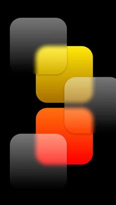 an orange and yellow square on a black background