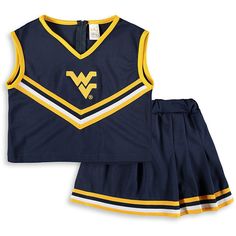 Girls Youth Navy West Virginia Mountaineers Two-Piece Cheer Set | Kohls West Virginia Mountaineer, Michigan Wolverines, Looks Style, West Virginia, Cheer Skirts, Toddler Girl, Chic Style, Michigan, Virginia