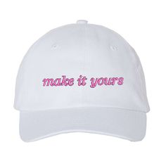 Unleash your child's creativity and style with the Kids Make It Yours™ Baseball Hat! Made for kids, this hat is designed to allow them to let their imaginations run wild and personalize it however they want. Lets them Pick! With endless possibilities, this hat is the perfect accessory for any young trendsetter. "Small Fit" Bio-Washed Hat 100% cotton bio-washed chino twill Unstructured, six-panel, low-profile Pre-curved visor; Tear away label Self-fabric tri-glide buckle closure Certified Sustainable & Socially Conscious Manufacturing Monogram Baseball Hat, United Monograms, Made For Kids, Lilly Inspired, How To Wash Hats, Long Sleeve Baseball Tee, Heart Socks, Matching Sets Outfit, Top Makeup Products