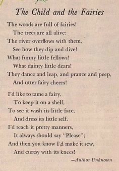 the child and the fairies poem