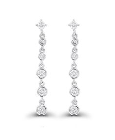 in stock Macy's Dangle Jewelry With Matching Earrings, Macy's Drop Earrings For Pierced Ears, Dangle Jewelry With Bezel Setting For Anniversary, Anniversary Dangle Earrings With Bezel Setting, Classic Dangle Jewelry With Bezel Setting, Macy's White Gold Cubic Zirconia Earrings, Macy's White Gold Dangle Earrings, Formal White Gold Linear Cubic Zirconia Earrings, Anniversary Bezel Set Dangle Earrings