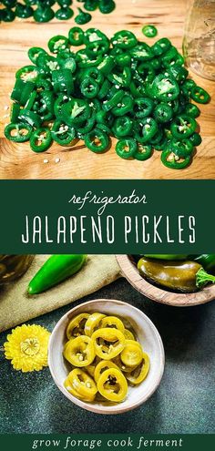 jalapeno pickles in bowls on a table