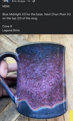 a purple coffee mug is shown on the facebook page