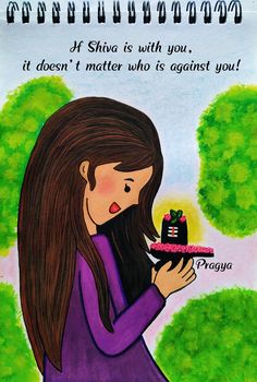 a drawing of a woman holding a cake with the words if sha is with you, it doesn't matter who to against you