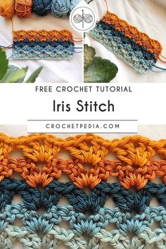 the crochet stitch is being worked on