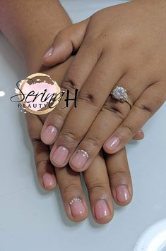 Wedding Nails On Natural Nails, Manicure Ideas For Short Nails Natural Black Women, Short Natural Nails Manicures, Very Short Gel Nails Natural, Gel Overlay Nails Natural Short, Plain Acrylic Nails, Gel Overlay Nails, Lcn Nails, Elegant Touch Nails