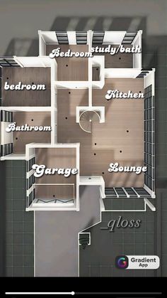 the floor plan for an apartment with two bedroom and one bathroom, including a kitchen