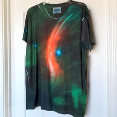 Nwot Space Galaxy Nebula T-Shirt Made In Usa By Yizzam Uses A Water-Based Dye Process Which Ensures The Image Will Never Crack, Peel Or Fade. Super Soft 100% Poly-Microfiber Material Size 2xl Space Nebula Science Teacher A4 Casual Multicolor Star Print Top, Casual Multicolor Tops With Star Print, Space Nebula, Galaxy Nebula, Band Outfits, The Jam Band, Clothing Pieces, Space Galaxy, Car Colors