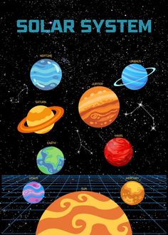 Wall art, Wall poster, Metal poster, Solar system, Illustration Solar System Illustration, Solar System Painting, Space Solar System, Solar System Poster, Glow Paint, Solar System Planets, Space Games, Poster Illustration, Game Concept