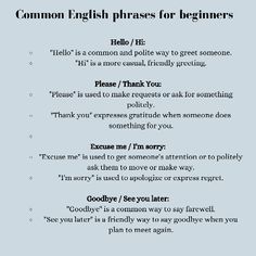 an english text with the words'common english phrases for beginners'on it