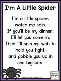 a spider poem with the words i'm a little spider