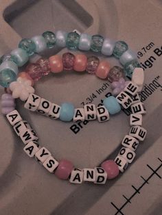 Matching Couple Bracelets, Bff Bracelets, Kandi Bracelets, Bead Charms Diy