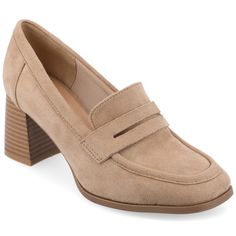 Introducing the Malleah heeled loafer by Journee - perfect for a polished and sophisticated look at the office. With a 2 1/2-inch block heel, these shoes will elevate your outfit while providing added comfort from the 4 mm Tru Comfort Foam™ insole. Made with high-quality vegan leather and featuring a square-toe design, these loafers are both stylish and effortless. Block Heel Loafers, Loafer Style, Loafers Style, Penny Loafer, Shoes Heels Pumps, Journee Collection, Heeled Loafers, Heel Pumps, Penny Loafers