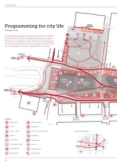 a map shows the locations of various streets and roads in different directions, with red arrows pointing