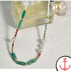 Beach Necklace Womens: Add a Touch of the Sea to Your Style If you love the sea and want to bring a piece of it into your everyday style, our Beach Necklace Womens is the perfect accessory for you. This stunning necklace is designed for passionate sea lovers like you, who want to showcase their love for the ocean through their style. With its nautical theme and elegant design, this necklace is a must-have addition to your jewelry collection. Our Beach Necklace Womens is part of our Beach Necklac Pearl Necklace Colorful, Colorful Pearl Necklace, Beach Necklace, Sea Lover, Necklace Colorful, Trendy Beach, Beach Necklaces, Get Ready For Summer, Woven Bracelets