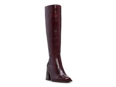 Lend style and finesse to your look with the Sangeti boot from Vince Camuto. Made from rich leather in a tall silhouette, this square-toe boot has inside zipper to ensure smooth entry and a flared block heel for augmented appeal. Cozy Slippers Boots, Extra Wide Calf Boots, Vince Camuto Boots, Shoe Size Chart Kids, Tall Boot, Slouched Boots, Wide Calf Boots, Trending Sneakers, Wide Calf