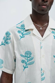 Embroidery Men’s Shirts, Traditional Collared Tops With Floral Embroidery, Embroidered Tops With Relaxed Fit, Relaxed Fit Shirt With Floral Embroidery And Camp Collar, Embroidered Camp Collar Shirt For Summer, Casual Embroidered Shirt With Spread Collar, Embroidered Spread Collar Shirt For Summer, Embroidered Summer Shirt With Spread Collar, Summer Embroidered Shirt With Spread Collar