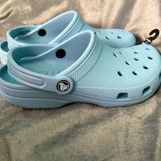 Brand: Crocs Classic Color: Chambray Blue (Limited Color Edition) Condition: New In Bag With Tags Blue Crocs Aesthetic, Croc Colors, Crocs Colors, Light Blue Crocs, Cool Crocs, Crocs Aesthetic, Nike Casual Shoes, Blue Crocs, Classic Crocs