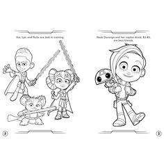 an image of cartoon characters that are being used in the movie, and coloring pages