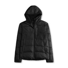 Wind-resistant shell and waterproof DWR for premium quality. Designed for daily commute and outdoor activities. Men's Weekend Collection: Crafted for Everyday Freedom. Lightweight / Durable down jacket with hood for men. Two side pockets and one utility zipper pocket for warm storage spaces during fall and winter. Color: Black.  Gender: male.  Age Group: adult. Functional Windbreaker With Double-lined Hood For Cold Weather, Winter Weatherproof Windbreaker For Outdoor Work, Waterproof Windbreaker For Cold Weather, Sporty Waterproof Puffer Jacket For Hiking, Hooded Insulated Functional Windbreaker, Durable Black Outerwear For Sports, Durable Black Sports Outerwear, Hooded Weatherproof Puffer Jacket For Outdoor, Weatherproof Hooded Puffer Jacket For Outdoor